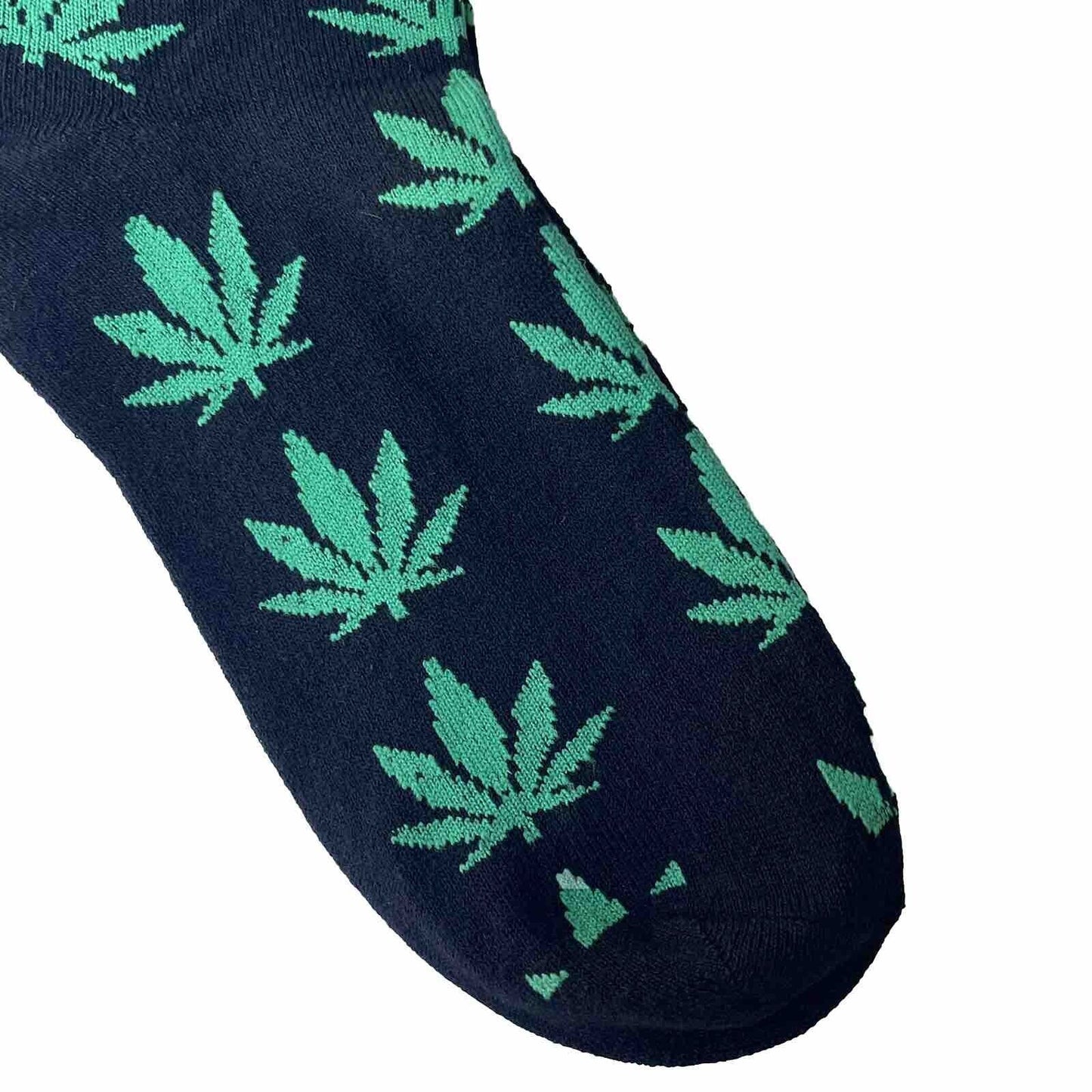 Novelty Socks Weed Green Leaves Bottom