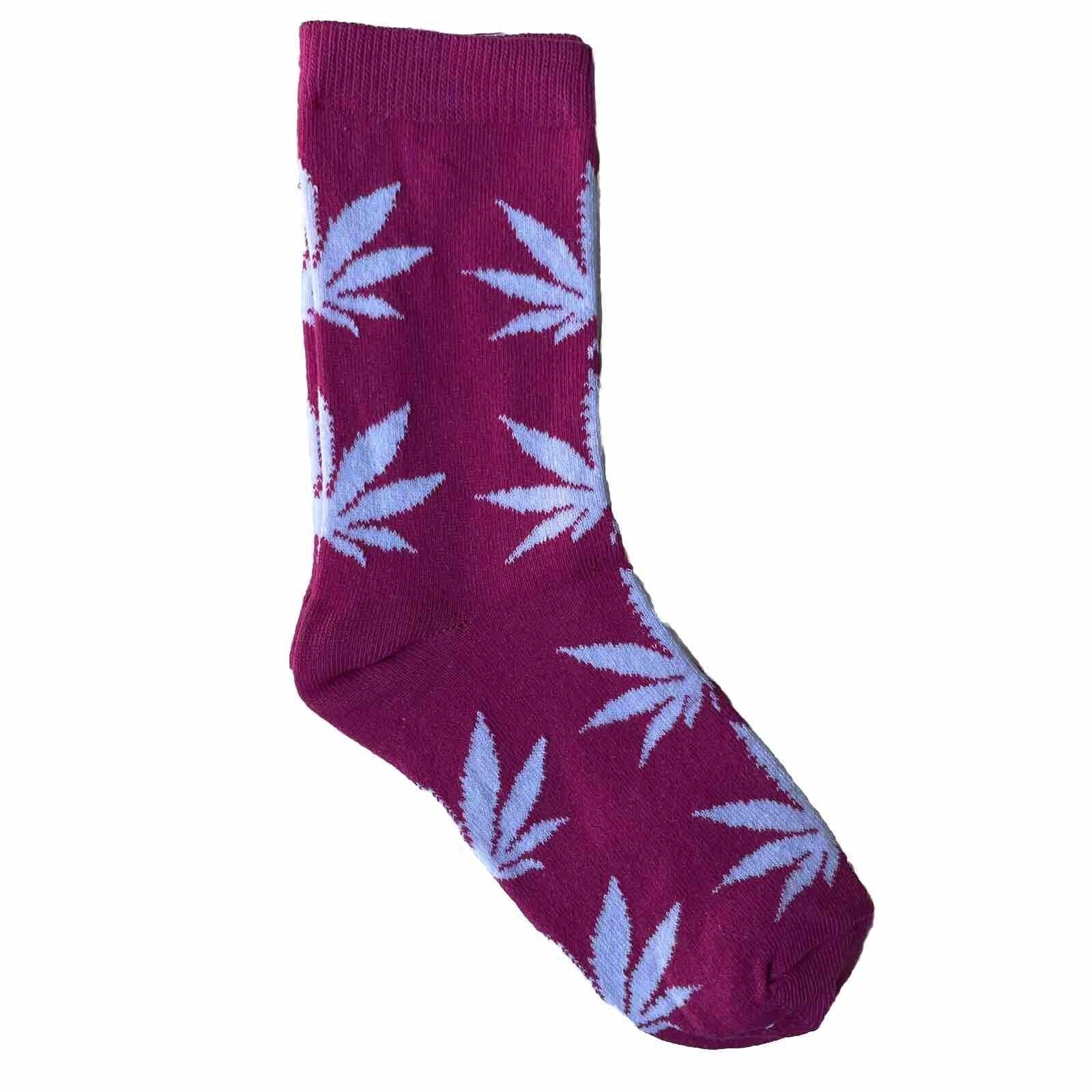 Novelty Socks Weed Pink Leaves 