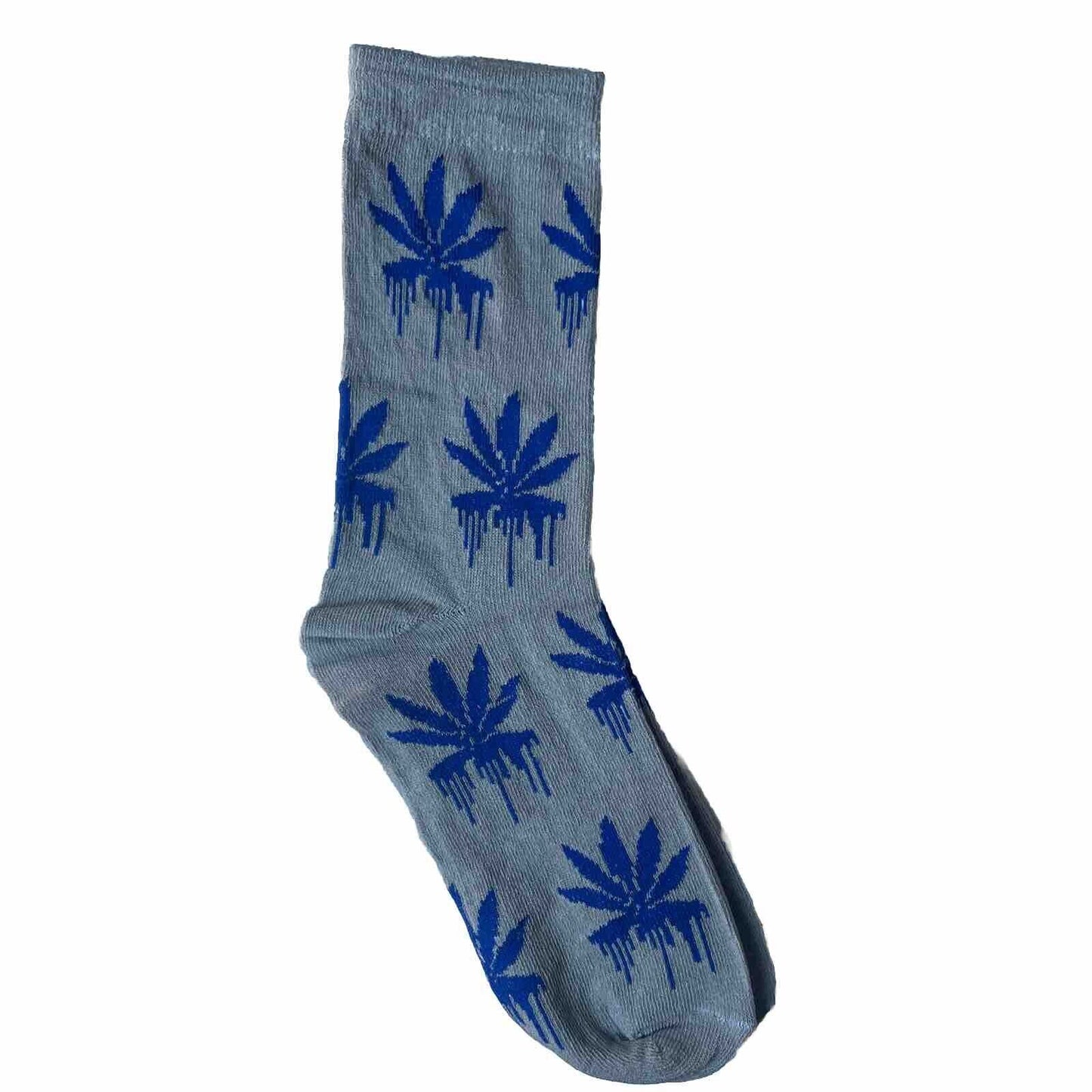 Novelty Socks Weed Blue Melting Leaf
