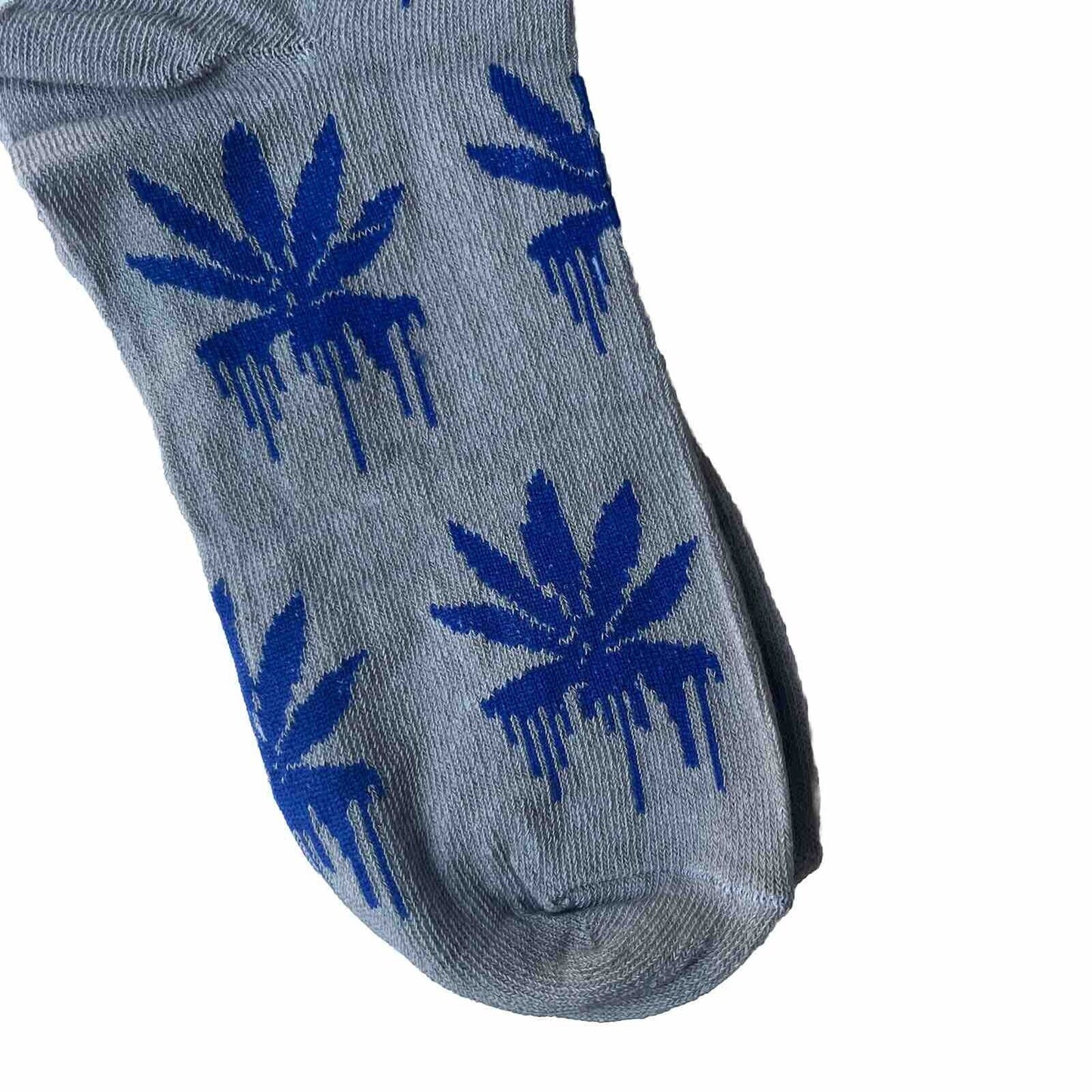 Novelty Socks Weed Blue Melting Leaf Bottom
