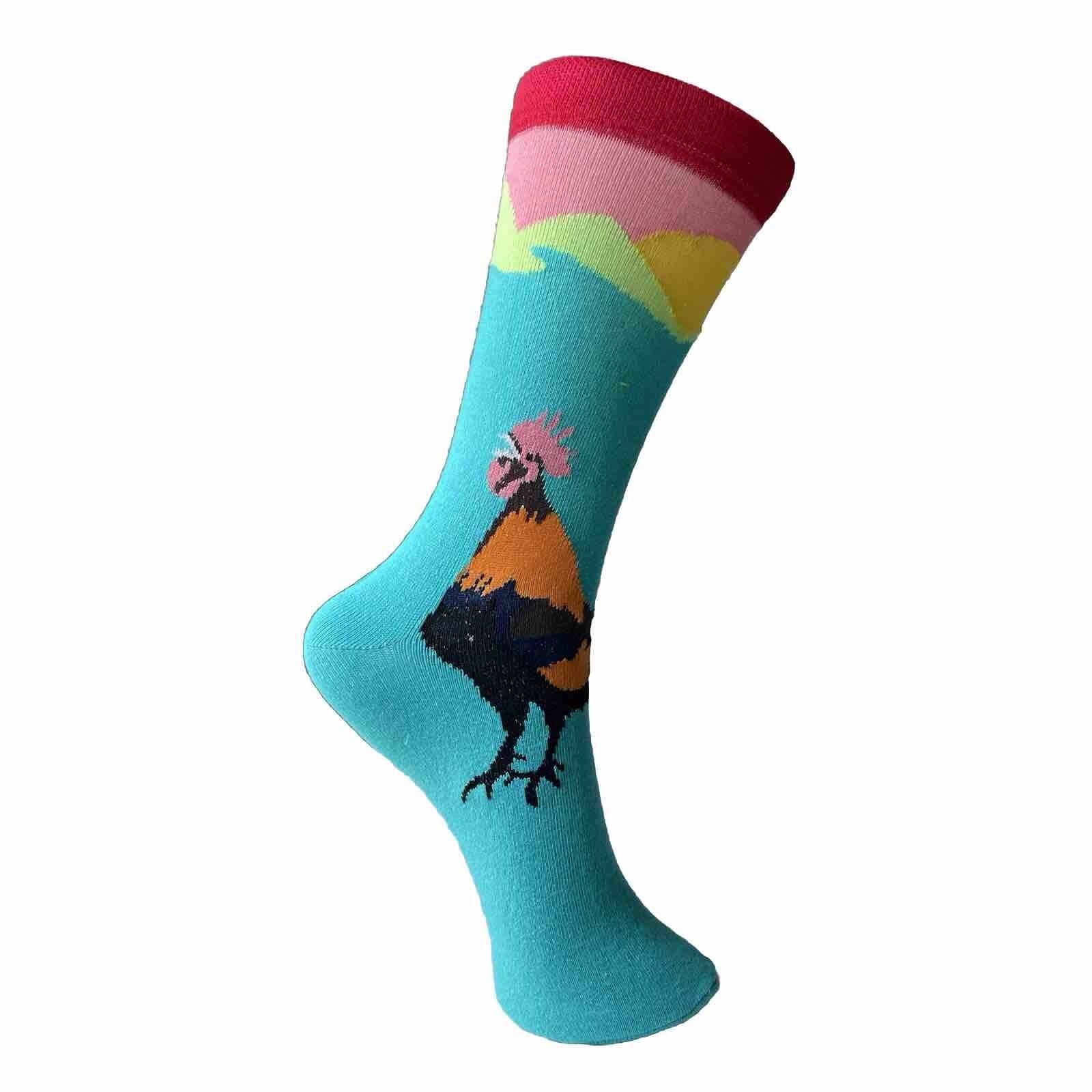novelty fun socks rooster 